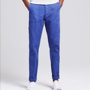 Todd Snyder Herringbone Camp Pants in blue. Brand new, never worn. Size 34 x 30.